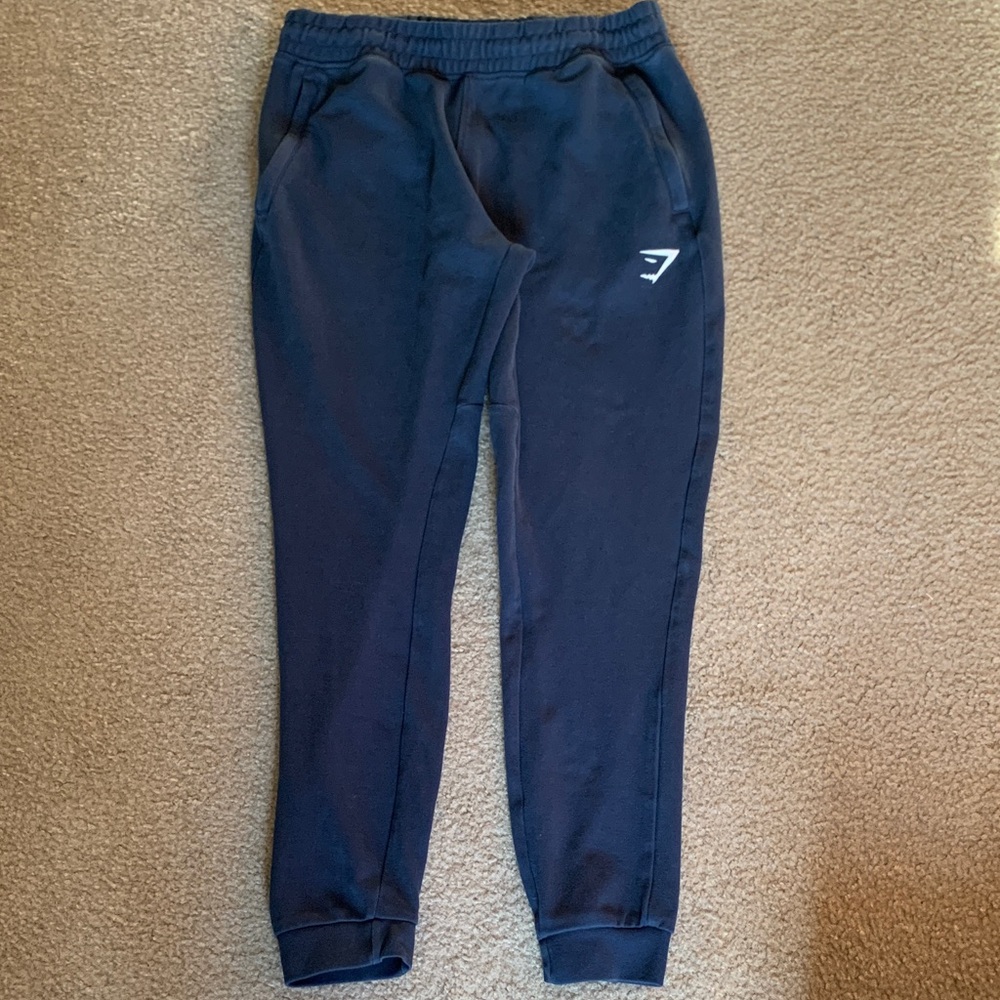 Navy Blue Gymshark Joggers Sz M Zipper Pockets Unisex